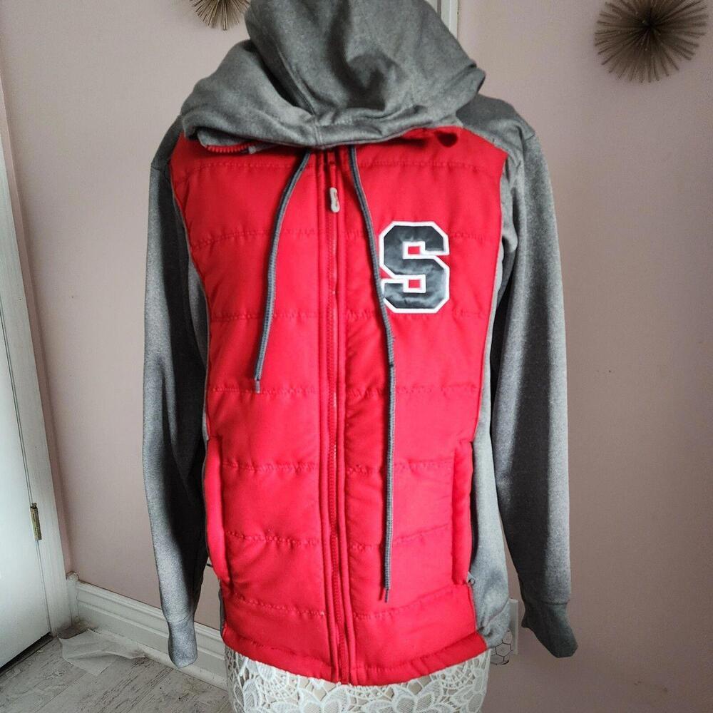 ONE one gear one lifestyle SPARTAN HOCKEY jacket sweatshirt  RED GRAY